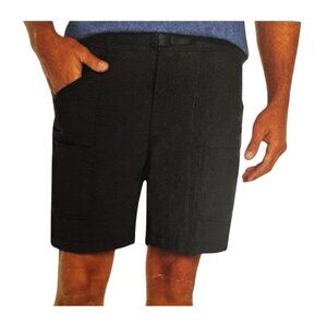 Eddie Bauer Men's L Ripstop Tech Short Black Nylon Belt NWT Inseam 7.75" UPF 50+